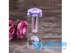 婴幼儿纪念品水晶胎毛印章十二生肖内雕彩底玲珑章