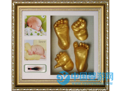 批发婴童 满月胎发纪念品 宝宝克隆手脚印相框套装246J