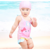 女童幼儿小童宝宝婴儿女孩粉色可爱小猪佩奇连体泳装泳帽