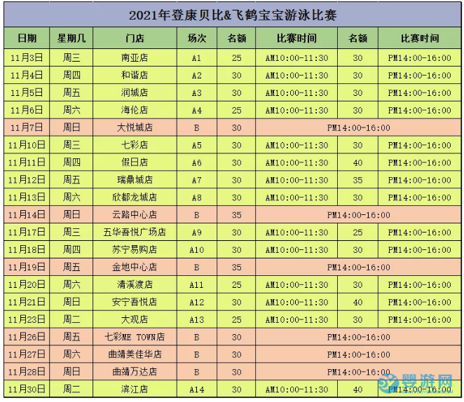 登康贝比3Q宝宝游泳比赛时间